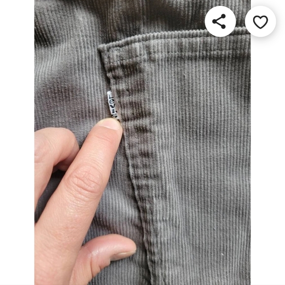 Levi's Gray Corduroy Jeans Pants - Picture 4 of 4